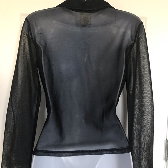 Sparkly Sheer Black Button up - Picture 7 of 7